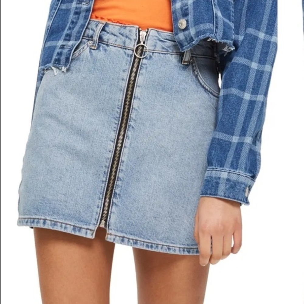 Top shop denim skirt